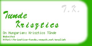 tunde krisztics business card